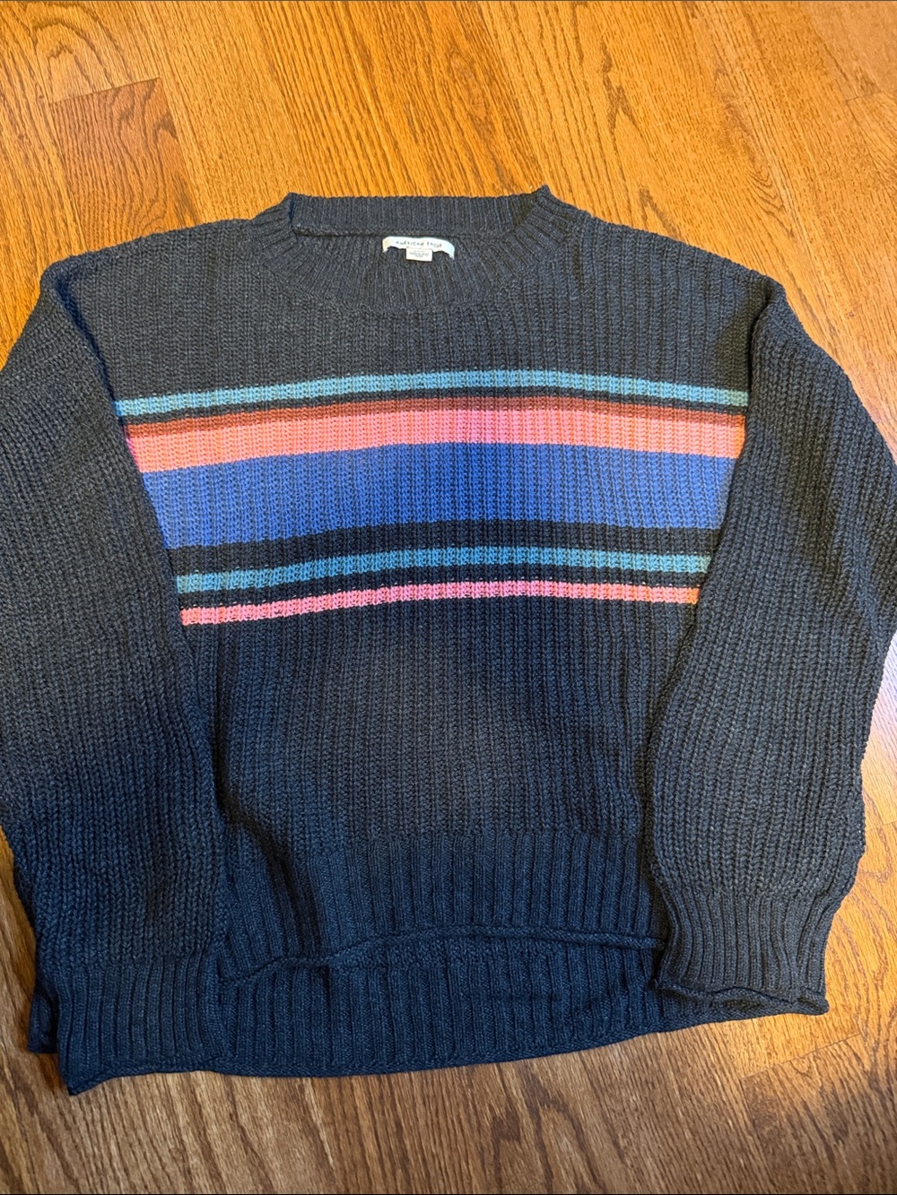 American Eagle crewneck cotton blend striped sweater - size small